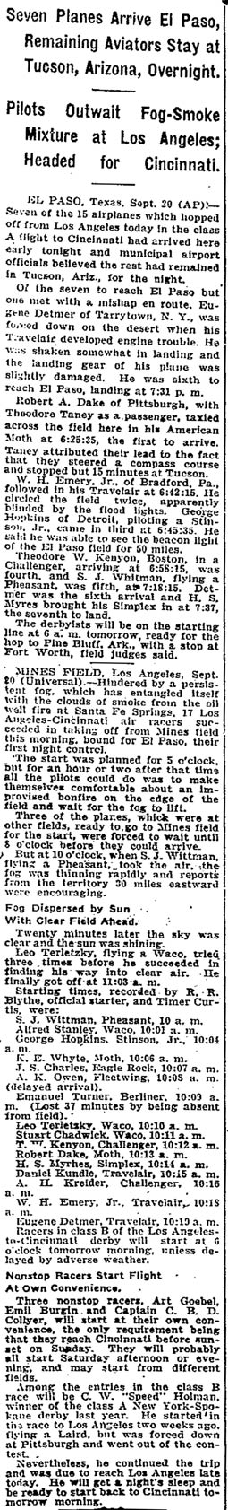 Salt Lake City (UT) Tribune, September 21, 1928 (Source: Woodling)