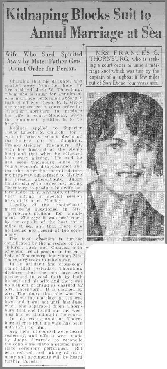 Oakland Tribune, August 27, 1927 (Source: newspapers.com) 