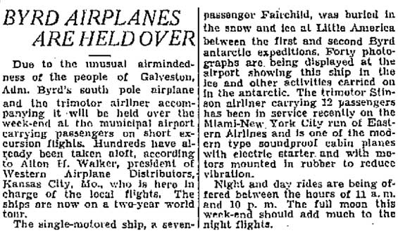 Galveston (TX) Daily News, December 5, 1935 (Source: Woodling)