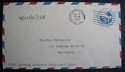 Postal Cachet Signed by Wells, July 20, 1930 (Source: Web) 
