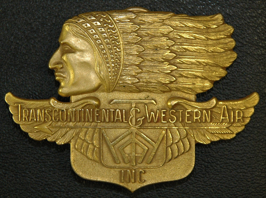 Lee Willey's Transcontinental & Western Air Cap Insignia, Ca. 1930