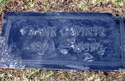 Frank G. "Happy" Wintz, Grave Marker, September 8, 1951 (Source: findagrave.com) 