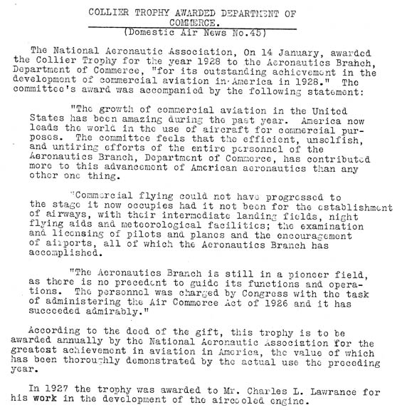 Bureau of Aeronautics Newsletter, February 20, 1929 (Source: Webmaster)