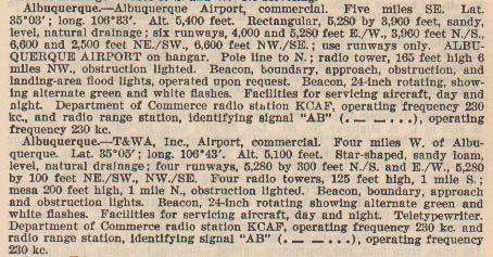 Albuquerque, NM Airfield, Ca 1933 (Source: Webmaster)