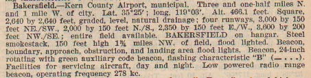 Kern County Airport, Bakersfield, CA, Ca. 1937 (Source: Webmaster) 
