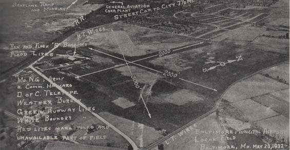 Baltimore Municipal Airport (Logan Field), May 28, 1932 (Source: Webmaster)