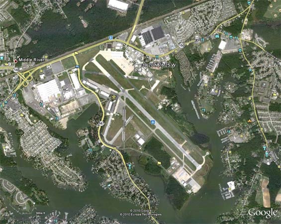 Baltimore Martin State Airport, 2011 (Source: Google Earth) 