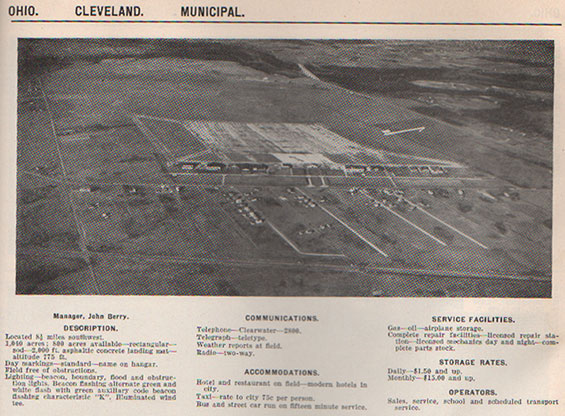 Cleveland Municipal Airport, 1937 (Source: Link) 