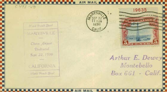 First Day Cover, September 22, 1930 (Source: Web)
