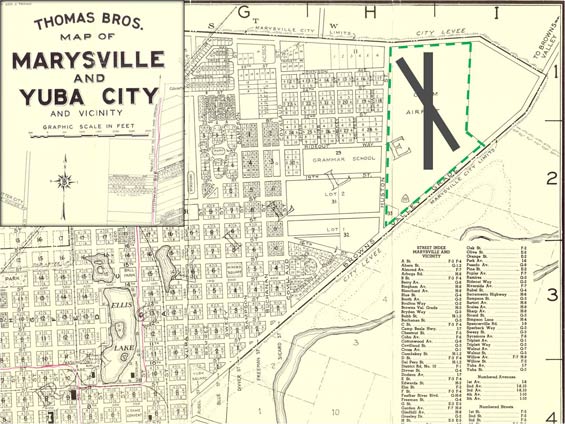 Marysville, CA , Airport Location, Ca. 1939-40 (Source: Radecki)