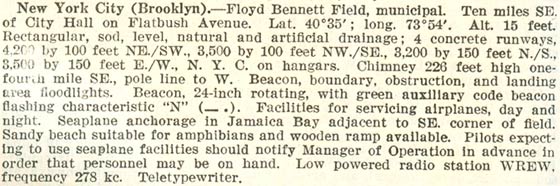 Description of Floyd Bennett Field, 1937 