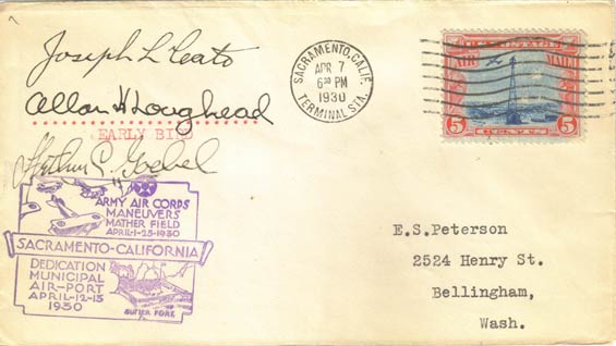 U.S. Postal Cachet, April 7, 1930 (Source: Staines)