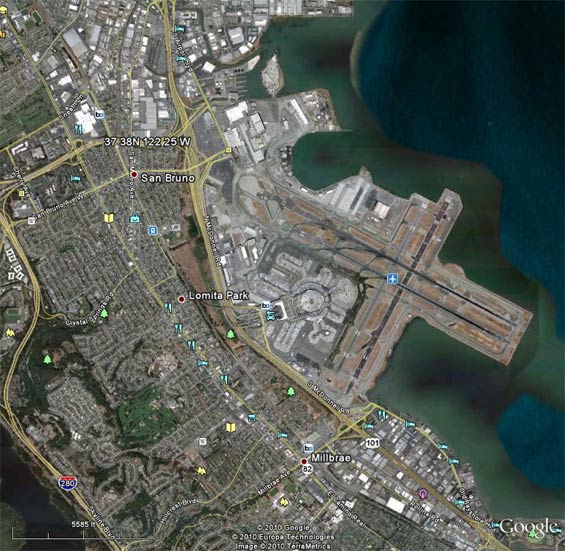 San Francisco International Airport, Ca. 2010 (Source: Google Earth)